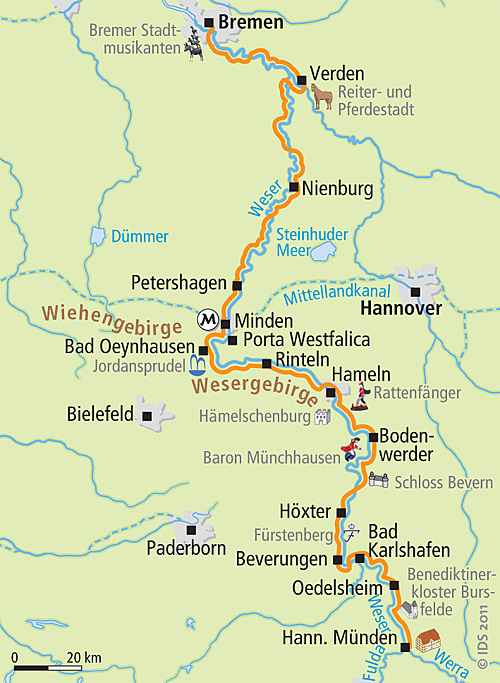 deutschland, germany, weser, weserradweg, weser cycle path, hann muenden, bremen